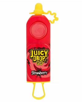 Bazooka Juicy Drop Strawberry Pop Lollipop With Sour Gel 26g