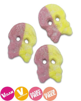 BUBS Sour Raspberry & Lemon Foam Skulls Loose Sweets