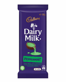Cadbury Dairy Milk Peppermint milk chocolate block 180g Australian Import