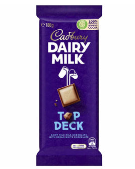 Cadbury Dairy Milk Top Deck milk chocolate block 180g Australian Import