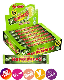 Swizzels Refreshers Sour Apple Chew Bars Pack of 10